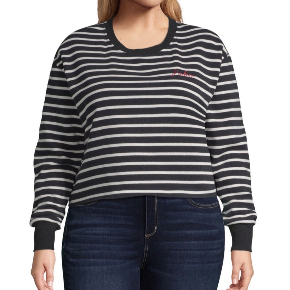 Youth in Revolt Striped Sweatshirt Juniors…